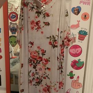 cold shoulder flower print shirt